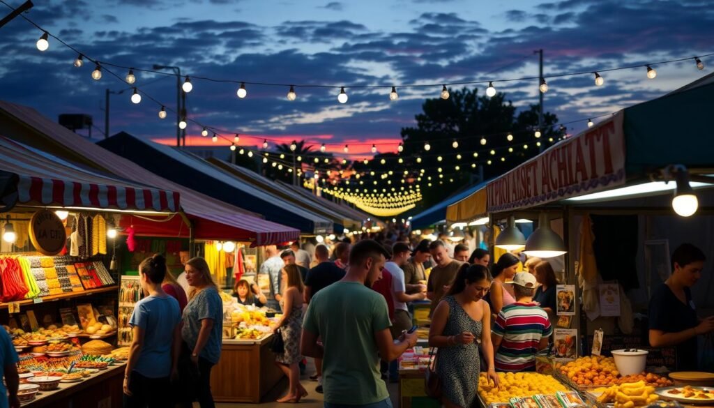 night market shopping